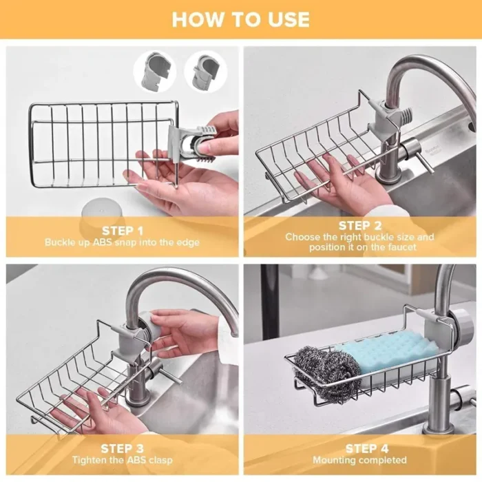 Kitchen Faucet Sink Rack – Kitchen Stainless Steel Sink Drain Rack