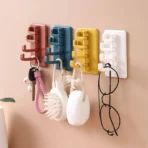 ABS Creative Wall Hanging Nail-Free Door Hook Bathroom Kitchen Hanger Dark Blue