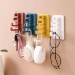 ABS Creative Wall Hanging Nail 5Pcs - Free Door Hook for Bathroom - Kitchen Hanger Dark Blue