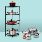 Organize Your Cookware With The 5 Level Kitchen Pots And Pan Rack Organizers- Keep Your Kitchen Clutter-Free And Your Cookware Easily Accessible