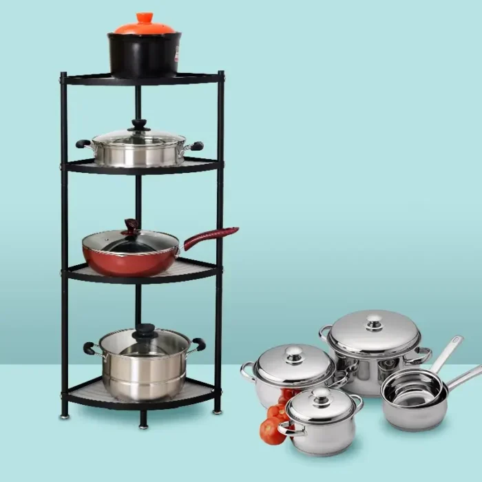Organize Your Cookware With The 5 Level Kitchen Pots And Pan Rack Organizers- Keep Your Kitchen Clutter-Free And Your Cookware Easily Accessible