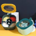 Multi Storage 4 Section Kitchen Spices Lid Box With Spoons pice Storage Spice Containers with Serving Spoons Spices Storage Box