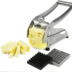 French Fry Stainless Steel Potato chipper machine, with 2 Blades Machine Maker Slicer, Easy Home Made French Fries Machine Chips Cutter, Salad Vegetable & Potato Chipper by Levelex