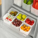 Refrigerator Storage Box Fridge Organizer Fresh Vegetable Fruit Boxes Drain Basket Storage Containers Kitchen Organizer
