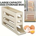 Rolling Egg Holder for Refrigerator, Automatic 24 Grid 2 Layer Egg Dispenser,Egg Organizer Container