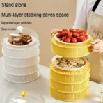 5 Layer Food Insulation Covers Transparent Stackable Dustproof Leftovers Food Storage Box Container Kitchen Organization_Prime Mall