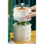 5 Layer Food Insulation Covers Transparent Stackable Dustproof Leftovers Food Storage Box Container Kitchen Organization_Prime Mall