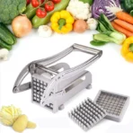 French Fry Stainless Steel Potato chipper machine, with 2 Blades Machine Maker Slicer, Easy Home Made French Fries Machine Chips Cutter, Salad Vegetable & Potato Chipper by Levelex