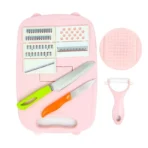 DLD Kitchen 9-in-1 Multifunctional Cutting Boards for Kitchen-Collapsible Chopping Board Space Saver-Fruit & Vegetable Slicer Kit-Drain Basket
