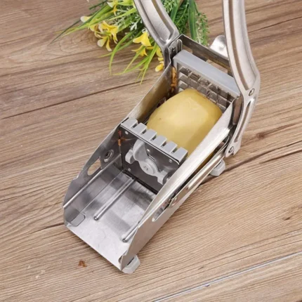 French Fry Stainless Steel Potato chipper machine, with 2 Blades Machine Maker Slicer, Easy Home Made French Fries Machine Chips Cutter, Salad Vegetable & Potato Chipper by Levelex