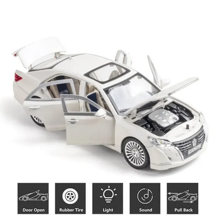 1:24 Toyota Crown Diecast Alloy Car Metal Toy Model Pull back Sound Light