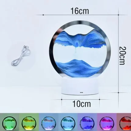 5-inch Moving Sand Art Picture Round Glass 3D Deep Sandscape In Motion Display Flowing Sand Painting Home Desktops Decorations