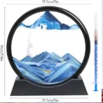 5-inch Moving Sand Art Picture Round Glass 3D Deep Sandscape In Motion Display Flowing Sand Painting Home Desktops Decorations
