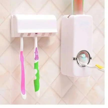 Automatic Toothpaste Dispenser and Brush Holder Set