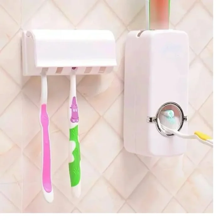 Automatic Toothpaste Dispenser and Brush Holder Set