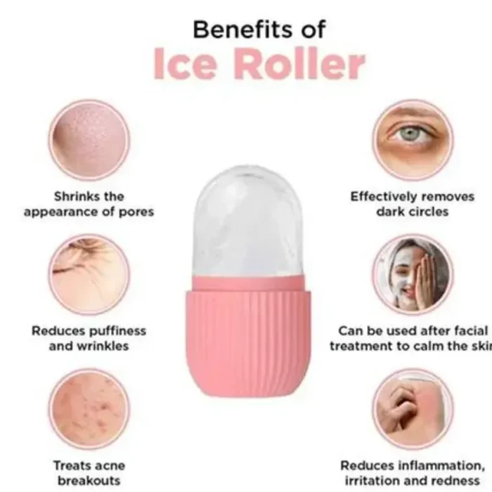 Ice Roller for Face – Beauty Facial Massage Ice Roller, Glow Cube, Skin Care Tool for Reducing Wrinkles, Acne & Puffiness