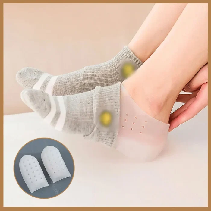 Invisible Height Increase Silicone Socks Gel Heel Pads Orthopaedic Arch Support Very Cushion Soles Insole Foot Massage Unisex