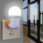 LED PLUG-IN NIGHT LIGHT 2-COLOR BABY NURSING EYE SLEEP LIGHT BEDROOM SOCKET LIGHTS ENERGY SAVING CUTE CORRIDOR LAMP BALCONY
