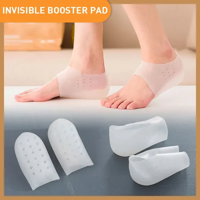 Invisible Height Increase Silicone Socks Gel Heel Pads Orthopaedic Arch Support Very Cushion Soles Insole Foot Massage Unisex