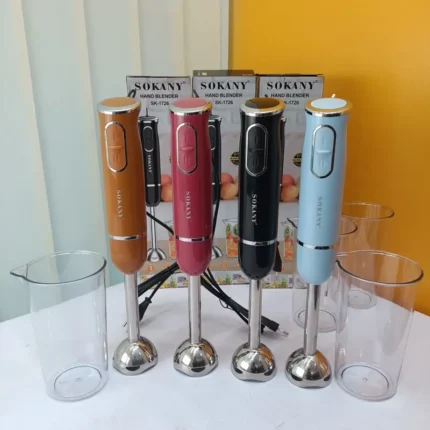 Sokany SK-1726 Stainless Steel Electric Hand Blender With Cup 300 watts | Egg Beater | Juicer Mixer | Fruits Juicer