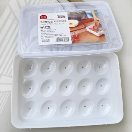 15 Egg Storage Box – Compact & Stylish Refrigerator Organizer Case