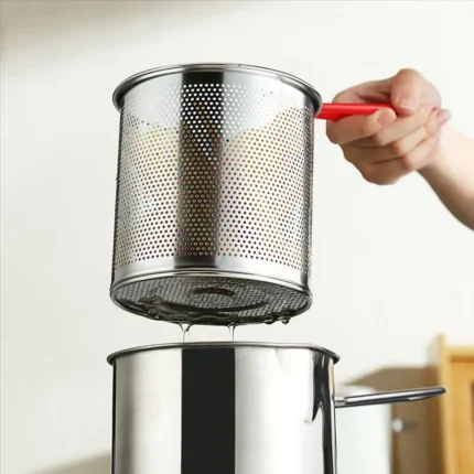 Deep Frying Pot Japanese Tempura Frying Pot Stainless Steel Frying Pot with Strainer Basket Tong for French Fries Chicken