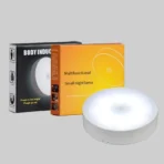 Human Body Sensor Night Light – Mini Sensor Closet Light for Hallways, Balconies, Stairs | USB Rechargeable | 200mAh | White Light | Round Design