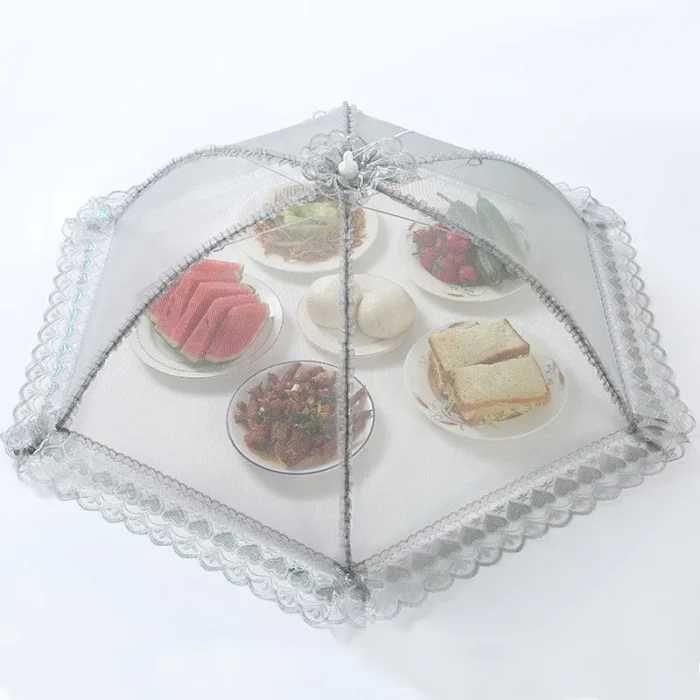 Kitchen Food Cover Foldable Anti Fly Mosquito Mesh Cover Picnic Dinner Table Umbrella Style Tent Cover Kitchen Gadgets