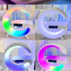 Smart G Lamp Bluetooth Speaker Wireless Charger RGB Alarm Clock Night Light