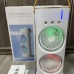 Lumina Portable Desktop Air Conditioner Fan – Colorful Light, Remote Control, Low-Noise Cooling, Mist Spray Feature, Personal Room Cooler