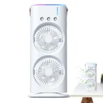 Lumina Portable Desktop Air Conditioner Fan – Colorful Light, Remote Control, Low-Noise Cooling, Mist Spray Feature, Personal Room Cooler