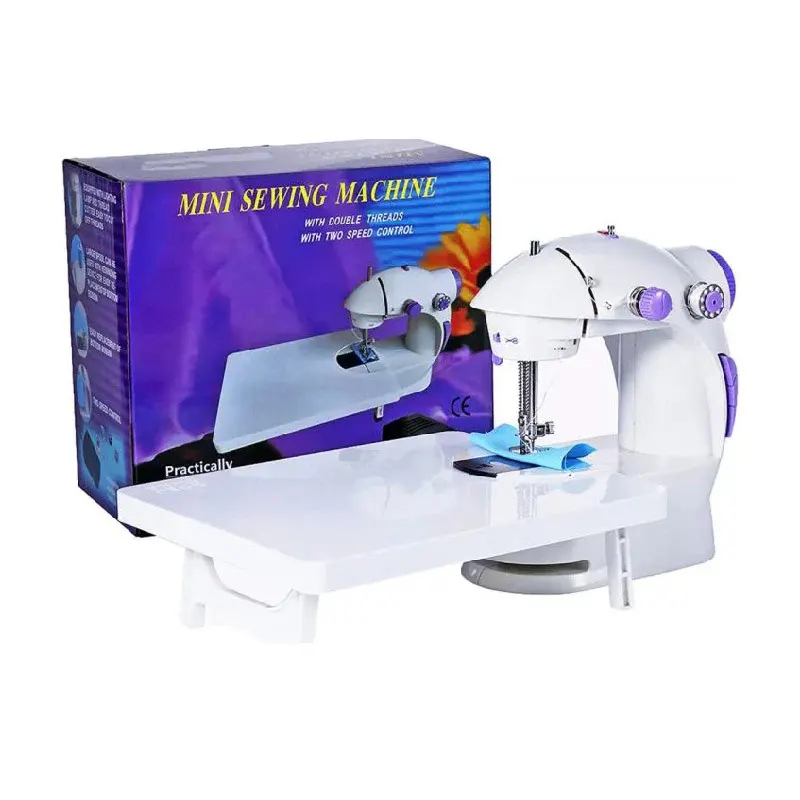 Vof Brand Mini Sewing Machine - Dual Speed Portable Mini Electric Pedal Double Threads Rewind Swing Machine