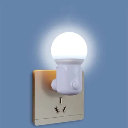 LED PLUG-IN NIGHT LIGHT 2-COLOR BABY NURSING EYE SLEEP LIGHT BEDROOM SOCKET LIGHTS ENERGY SAVING CUTE CORRIDOR LAMP BALCONY