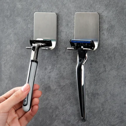 Bathroom Shelf Razor Stand Wall Razor Holder Shower Razor Blade Holder Man Shaver Holder for Bathroom Hook Hanger Shaving Holder