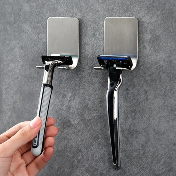 Bathroom Shelf Razor Stand Wall Razor Holder Shower Razor Blade Holder Man Shaver Holder for Bathroom Hook Hanger Shaving Holder