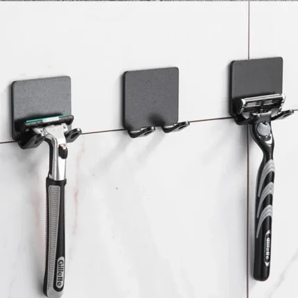 Bathroom Shelf Razor Stand Wall Razor Holder Shower Razor Blade Holder Man Shaver Holder for Bathroom Hook Hanger Shaving Holder