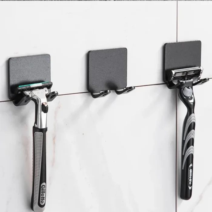 Bathroom Shelf Razor Stand Wall Razor Holder Shower Razor Blade Holder Man Shaver Holder for Bathroom Hook Hanger Shaving Holder