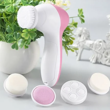 5 In 1 Mini Face Cleansing Spin Brush Skin Beauty Care Massager - Black Head Remover