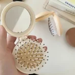 Portable Folding Comb with Mirror - Compact Mini Air Cushion Comb - Image 2