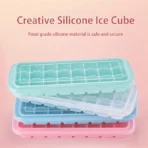 24 Grid Silicon Ice Cube Tray With Lid - Image 6