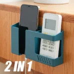 2 In 1 Wall Mounted Mobile Phone Remote Control Storage Box