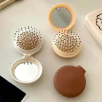 Portable Folding Comb with Mirror - Compact Mini Air Cushion Comb