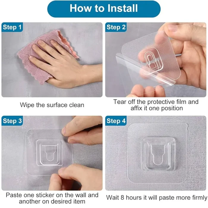 Double Sided Self Adhesive Wall Hooks - Image 2