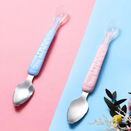Double Head Fruit Puree Silicone Spoon