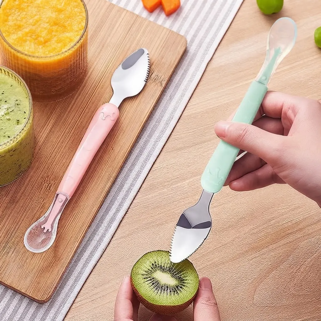 Double Head Fruit Puree Silicone Spoon